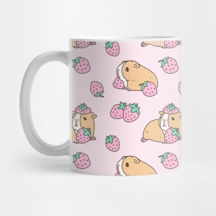 Pink Guinea Pig and Strawberry Pattern Mug